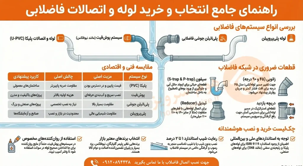راهنمای نصب لوله کشی فاضلاب