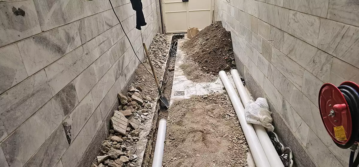 نصب فاضلاب روباز لوله کشی فاضلاب خانگی